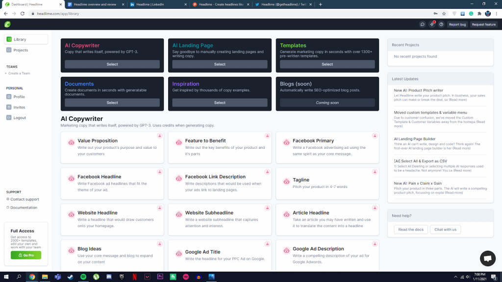 headlime dashboard