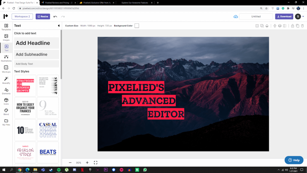 pixelied advanced edito